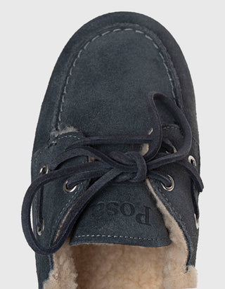 Gefütterte Veloursleder-Mules Boat Fur