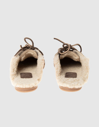 Gefütterte Veloursleder-Mules Boat Fur