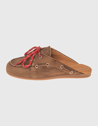 Veloursleder-Mules Boat