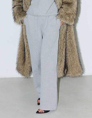 Bestickte Wide-Leg Jogginghose