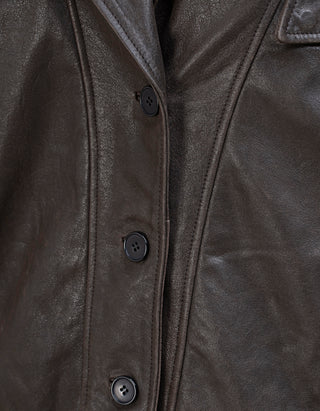 Oversize Leder-Jacke Bree im Vintage-Stil