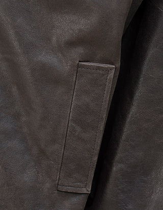 Oversize Leder-Jacke Bree im Vintage-Stil