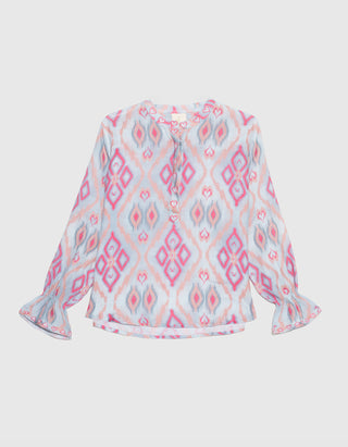 Leinen-Bluse Broom mit dekorativen Stickereien