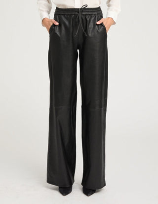 Wide-Leg Lammleder-Jogginghose Baggy Athletic