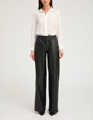 Wide-Leg Lammleder-Jogginghose Baggy Athletic