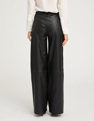 Wide-Leg Lammleder-Jogginghose Baggy Athletic