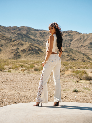 Flare-Jeans Crochet Mid Rise