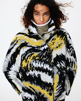 Doppelreihige Caban-Jacke mit Tigermuster