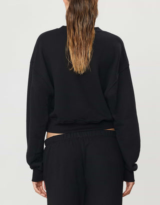 Cropped V Neck Sweatshirt