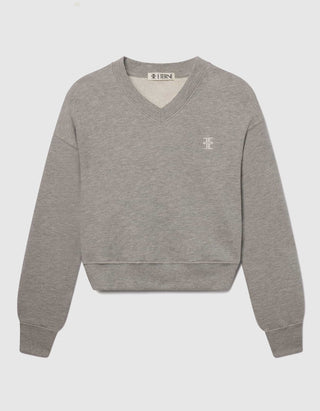 Cropped V Neck Sweatshirt