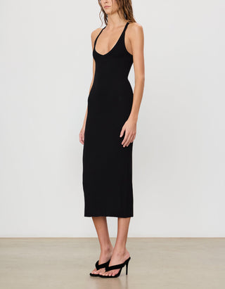 V-Neck Racerback Midi Kleid
