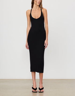 V-Neck Racerback Midi Kleid