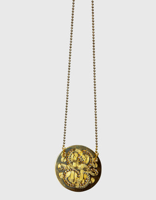 Vergoldete Kette Diva mit graviertem Medallion