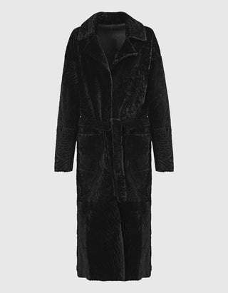 Shearling Wendemantel Charlotte mit Bindegürtel