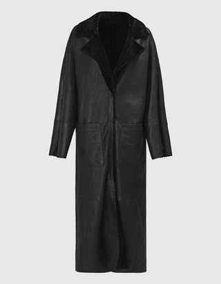 Shearling Wendemantel Charlotte mit Bindegürtel