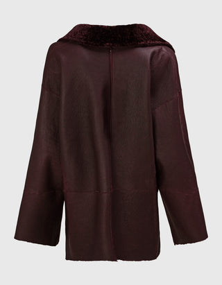 Shearling-Wende-Mantel mit Bindegürtel