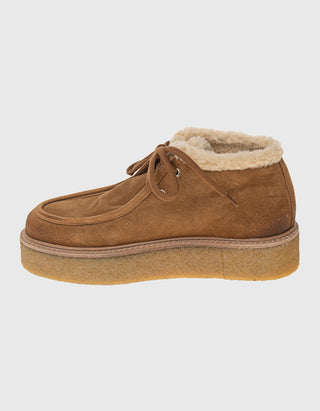 Gefütterte Veloursleder Plateau-Schuhe Chukks Shearling