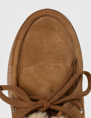 Gefütterte Veloursleder Plateau-Schuhe Chukks Shearling