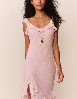 Gemustertes Midi-Kleid Roseline