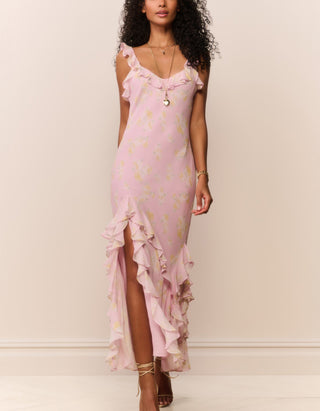 Gemustertes Midi-Kleid Roseline