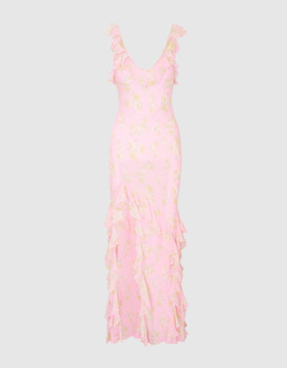 Gemustertes Midi-Kleid Roseline