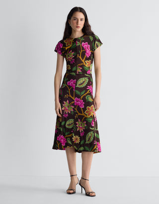 Gemustertes Midi-Kleid Mavis