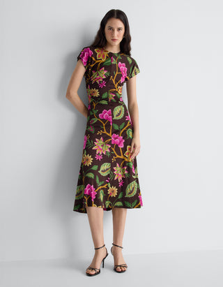 Gemustertes Midi-Kleid Mavis