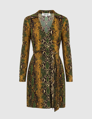 Gemustertes Wickel-Seiden-Kleid New Jeanne Mini