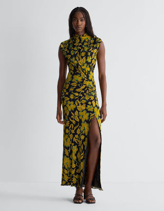 Gemustertes Maxi-Kleid Apollo mit Pailletten-Stickerei