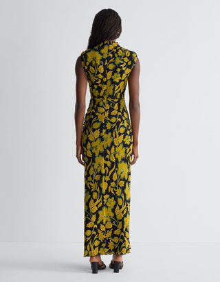 Gemustertes Maxi-Kleid Apollo mit Pailletten-Stickerei