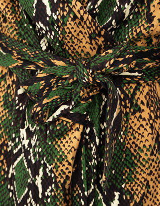 Gemustertes Wickel-Seiden-Kleid New Jeanne Mini