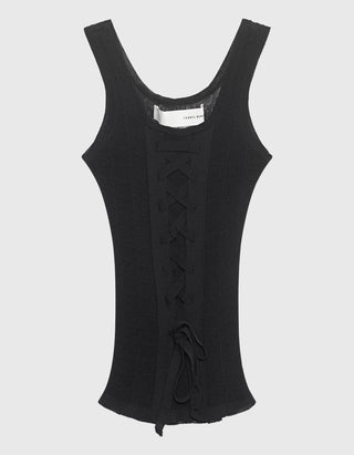 Feinstrick-Top mit Schnürung