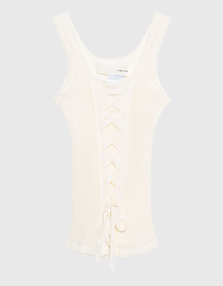 Feinstrick-Top mit Schnürung