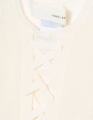 Feinstrick-Top mit Schnürung