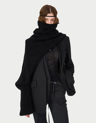 Asymmetrischer Woll-Mix Pullover