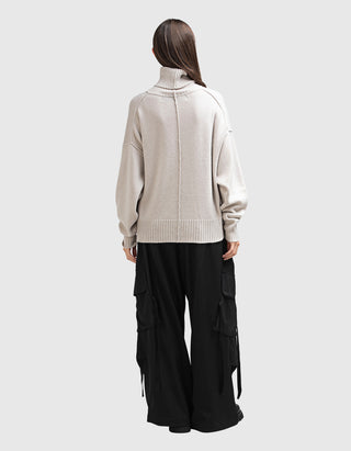 Oversize Rollkragen-Kaschmirpullover