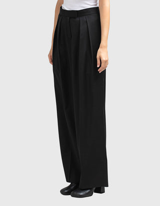High-Waist Woll-Mix Bundfaltenhose