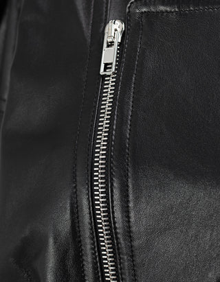 Cropped Lederjacke im Biker-Stil