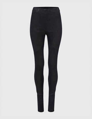 Veloursleder-Hose mit elastischem Bund