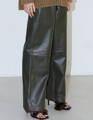 Wide-Leg Lederhose Doran