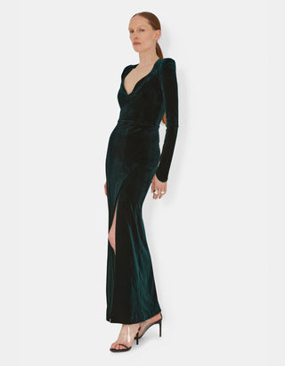 Samt-Kleid Vanitas mit Schlitz