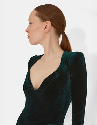 Samt-Kleid Vanitas mit Schlitz