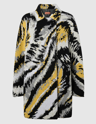 Doppelreihige Caban-Jacke mit Tigermuster