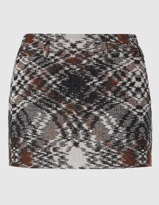Gemusterter Woll-Minirock