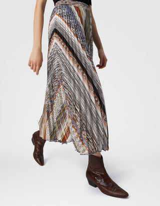 Plissierter Midirock aus Strick