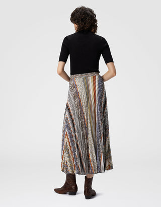 Plissierter Midirock aus Strick