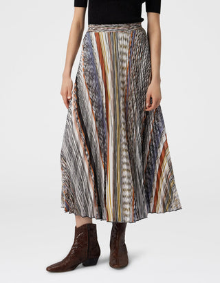 Plissierter Midirock aus Strick