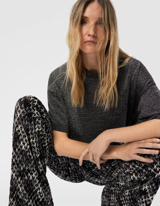 Wide-Leg Woll-Mix Strickhose