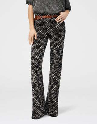 Wide-Leg Woll-Mix Strickhose