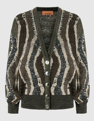 Boxy-Cardigan mit Pailletten